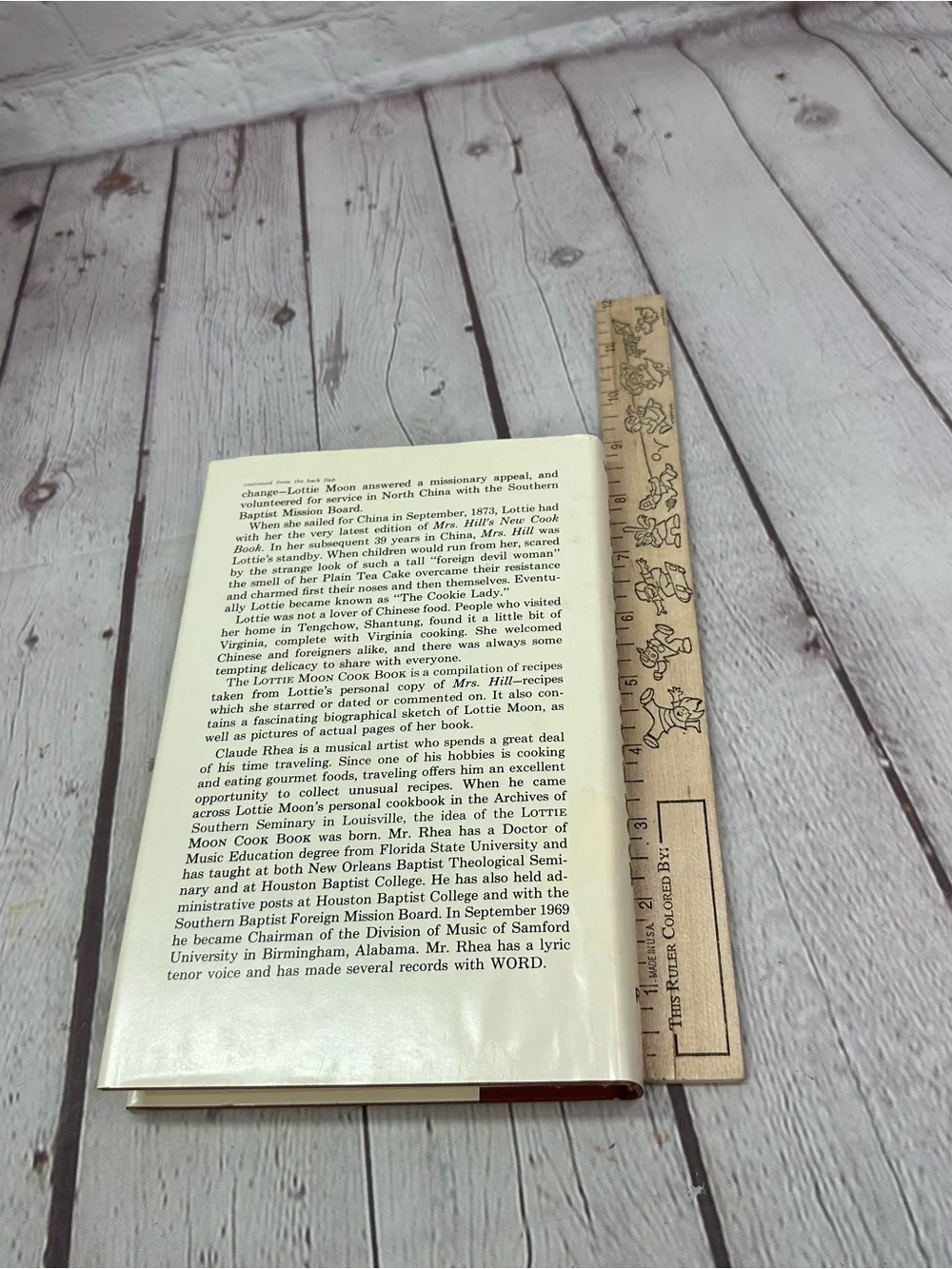 vtg 1969 Lottie Moon Cook Book by Claude Rhea hardcover retro cottagecore rustic